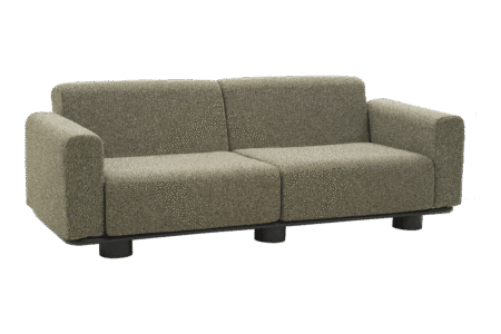 Brafab - Bolster 2,5-sits soffa Antracit/Teddy Verde