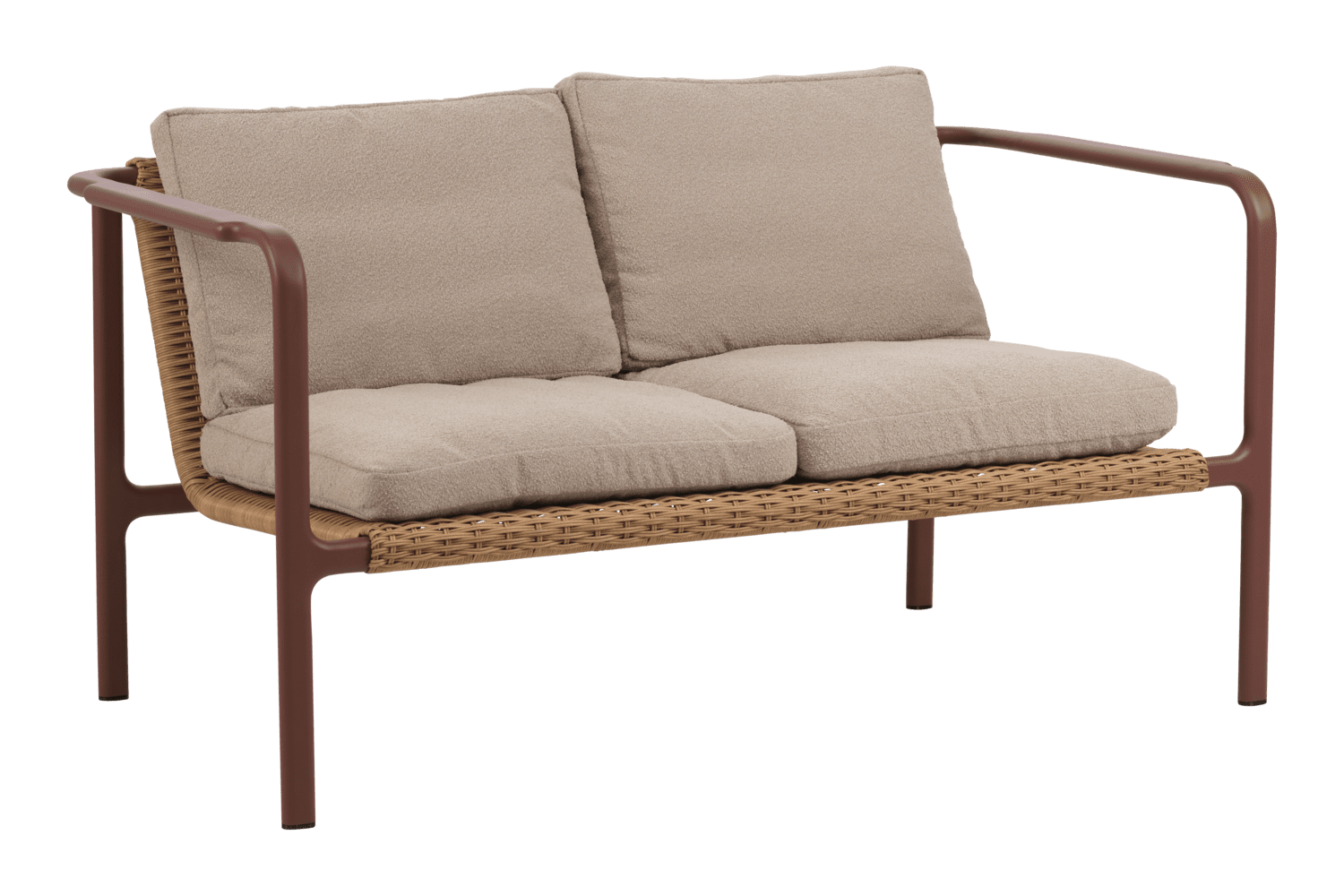 Brafab - Motty 2-sitssoffa Zin Red/Teddy Beige